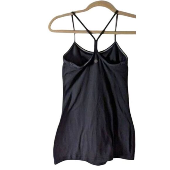 LULULEMON ATHLETICA Power Y Tank 'Luon' in Black Size 4 - Picture 5 of 7